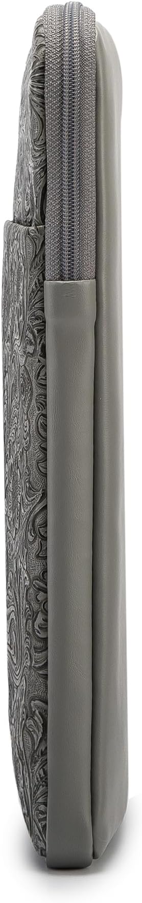 Kinmac 360° Protective Vertical Laptop Sleeve Case Cover Bag (Paisley Grey PU, 12.5 inch-13.3 inch)