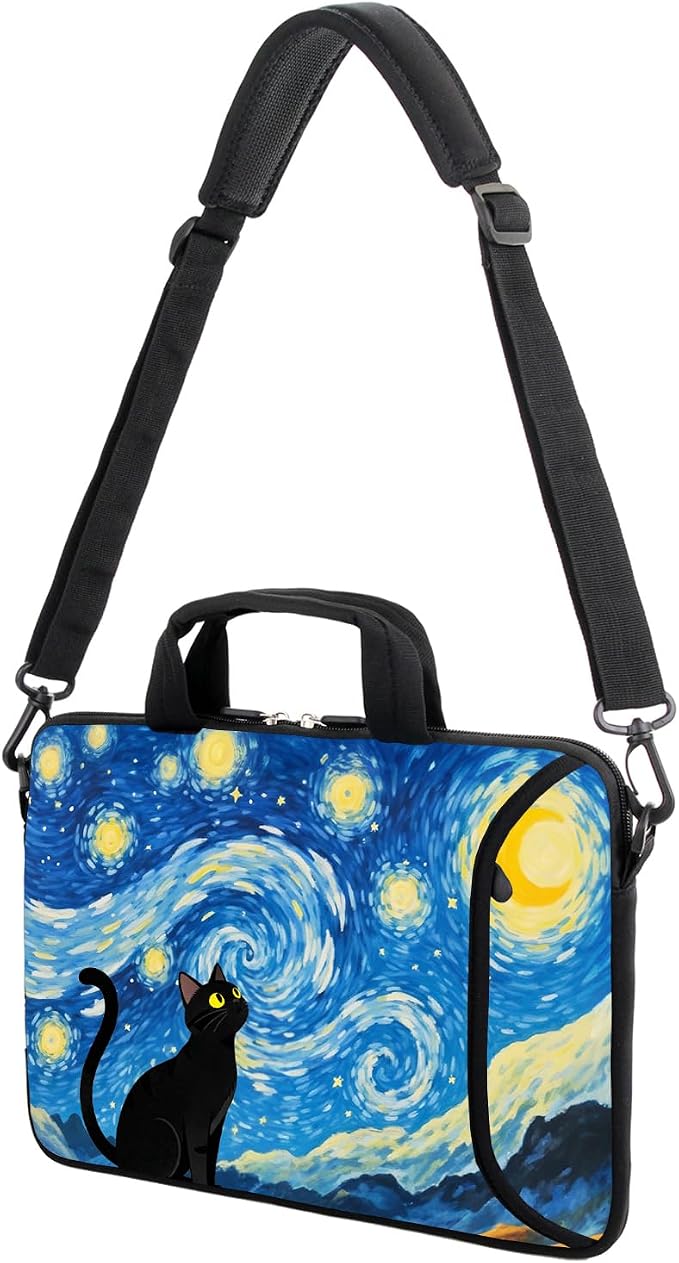 15" laptop sleeve laptop bag chromebook case adjustable shoulder strap with handle accessory pocket for men women (RYD-15-13)