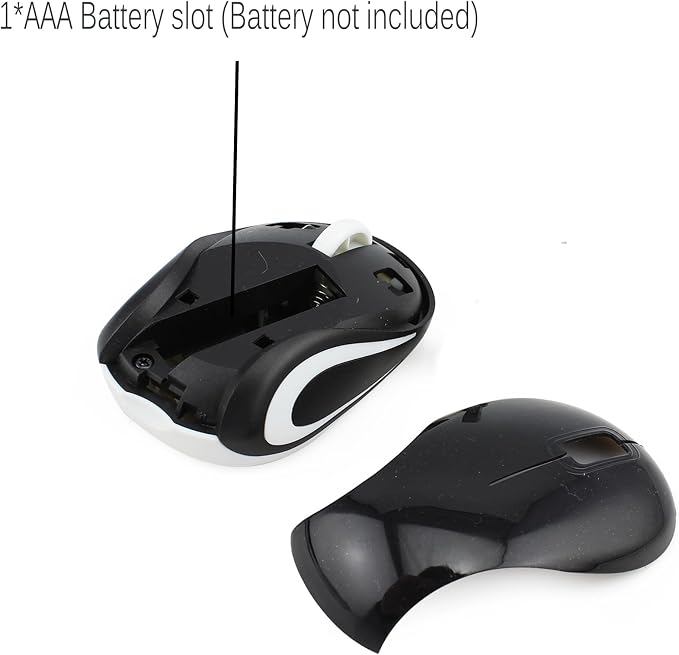 elec Space Mini Small Wireless Mouse for Kids Children 3-7 Years Old Child Size Optical Portable Mini Cordless Mice with USB Receiver for Laptop Computer (Black)