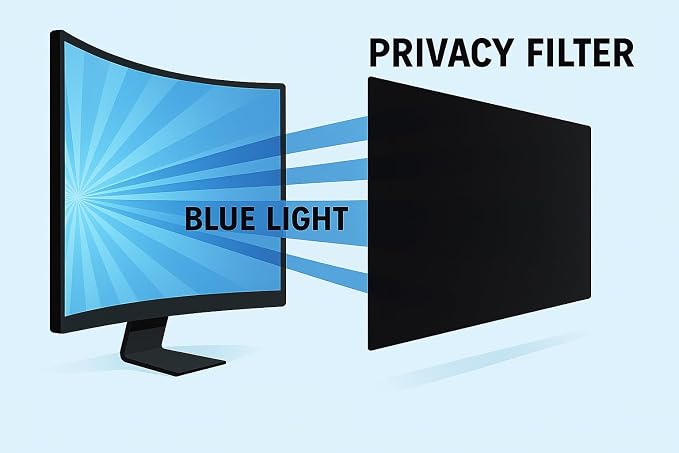 2‑Way Privacy Filter – Accessory Only – to fit the Dell U4919DW 49‑inch Curved Monitor, Reversible Anti-Glare or Glossy, Enhanced Side-View Blocking, Blue Light Reduction | Includes Installation Kit
