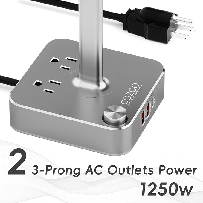 Headphone Stand with PD Fast Charger & QC3.0,Gaming Headset Holder with 3 USB Ports 2 AC Outlets for Desk,Cool Gamer Gifts for Men,Boyfriend,Teen Boys,Friends – Perfect Gaming Accessories & Room Setup