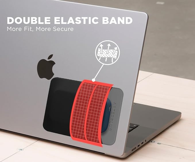 2-Pocket Adhesive Hard Drive Holder for Laptop, Stick-On Pocket Pouch for External Portable SSD, HDD, Slim Mouse and Cables (Small - Fits SSD)