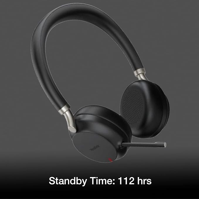 Global Teck Worldwide Yealink BH72 Wireless Bluetooth Stereo Headphones w/Mic, 35-Hour Battery, Wireless Charging, Work from Home Office - Zoom, Meet, Webex, Calls, Noise Cancellation Mic, GTW Cloth