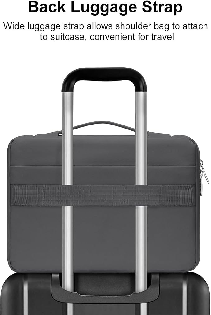 MOSISO 360 Protective Laptop Case 13.3 inch, 13-13.3 inch Laptop Sleeve Compatible with MacBook Air/Pro 13 / Pro 14, HP Dell ASUS Lenovo, Side Open Bag with 2 Raised&1 Flapover Pockets, Dawn Gray