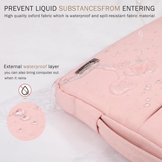 Voova 14 15 Inch Laptop Sleeve Case, Waterproof Computer Bag Cover Compatible with MacBook Air 15 M2/M3/M4 2022-2025, MacBook Pro 15, Hp chromebook 14, 14-15” Dell Lenovo Acer Asus, Pink