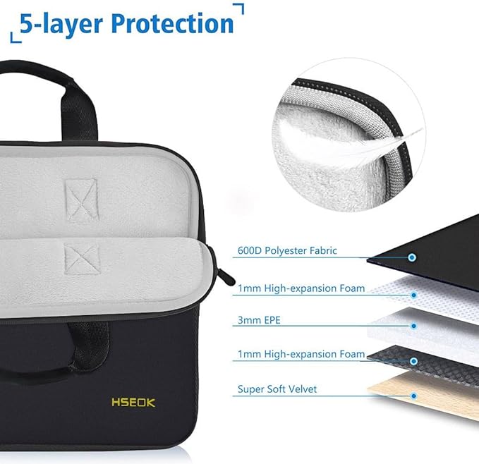 Hseok Laptop Sleeve 14 inch Case with Small Case, Compatible with MacBook Neo 14, MacBook Pro 14 M5/M4/M3/M2/M1, XPS 14 and Most 14 inch Notebooks, Neoprene Computer Handbag,B01K01