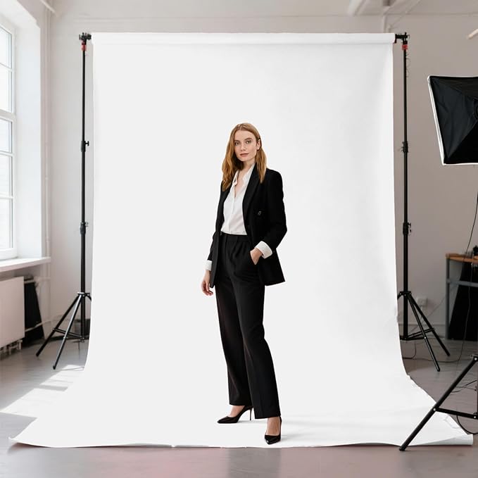 White Portrait Backdrop 8x10ft Zoom Meeting, Game Live Steaming and Photo Studio Shooting Props