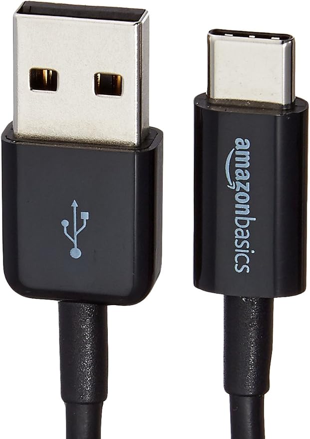 Amazon Basics USB-C to USB-A 2.0 Male Cable - 3 feet (0.9 meters) - Black, 24 Pack of 5, 120 count total, Black