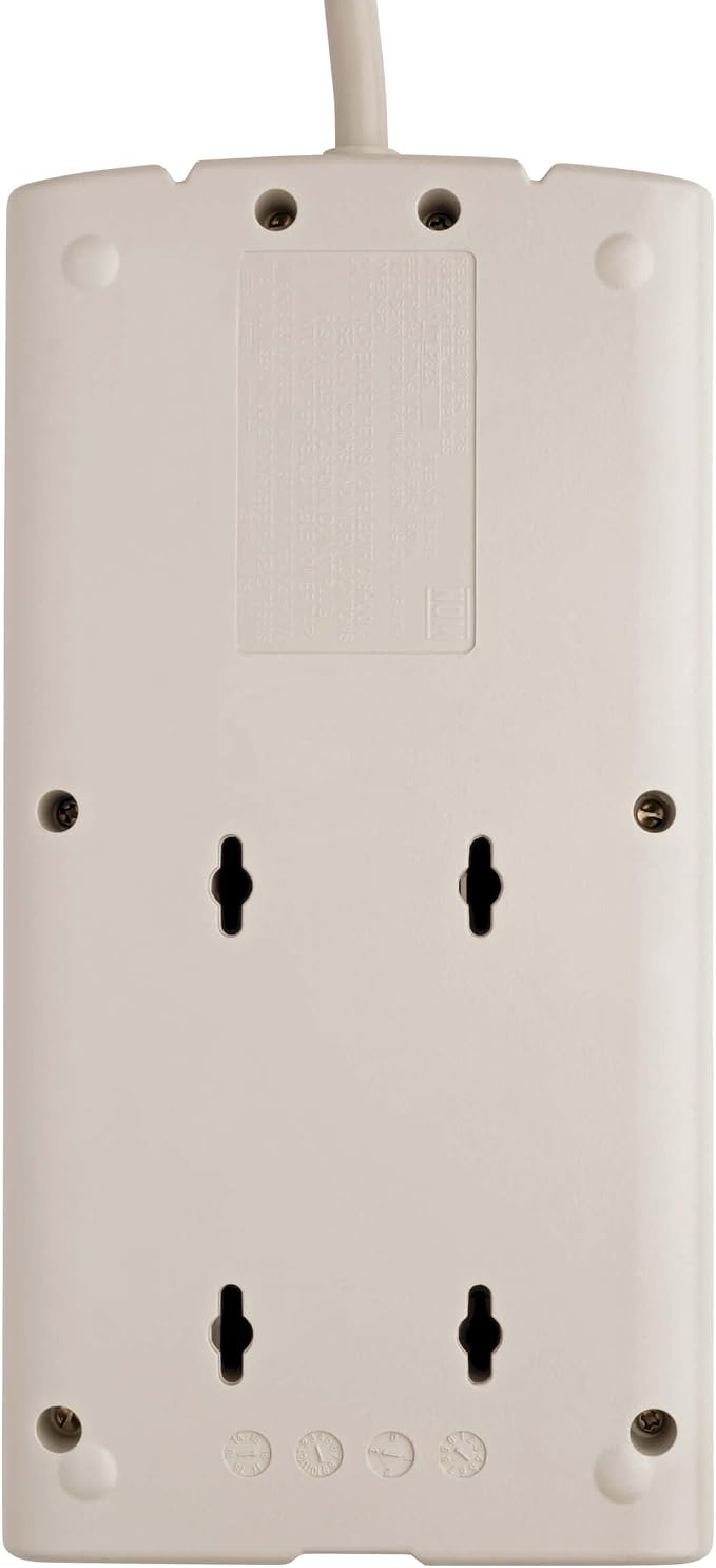 Tripp Lite 8 Outlet Surge Protector Power Strip, Extra Long Cord 25ft, Right-Angle Plug, Lifetime Limited Warranty & Dollar 75K Insurance (TLP825) , White