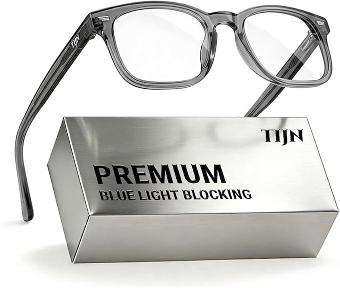 TIJN Premuim Blue Light Blocking Glasses for Women Men Square Frame Nerd Eyeglasses Anti Blue Ray Computer Screen Glasses