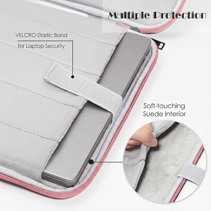 ProElife 13-Inch Laptop Sleeve Case for 2026-2024 MacBook Air 13.6 inch M5/M4 Chip & MacBook Neo 13'' A18 Pro/iPad Pro M5 13-inch Accessory Traveling Water-Resistant Bag Portable Carrying Case (Pink)
