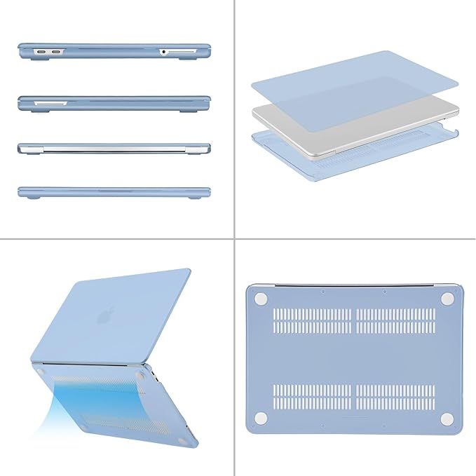 MOSISO Compatible with MacBook Neo Case 13 inch 2026 Release Model A3404 with A18 Pro Chip, 4 in 1 Kit Precision Fit Crack & Scratch Resistant Protective Hard Shell Case Cover, Air Blue