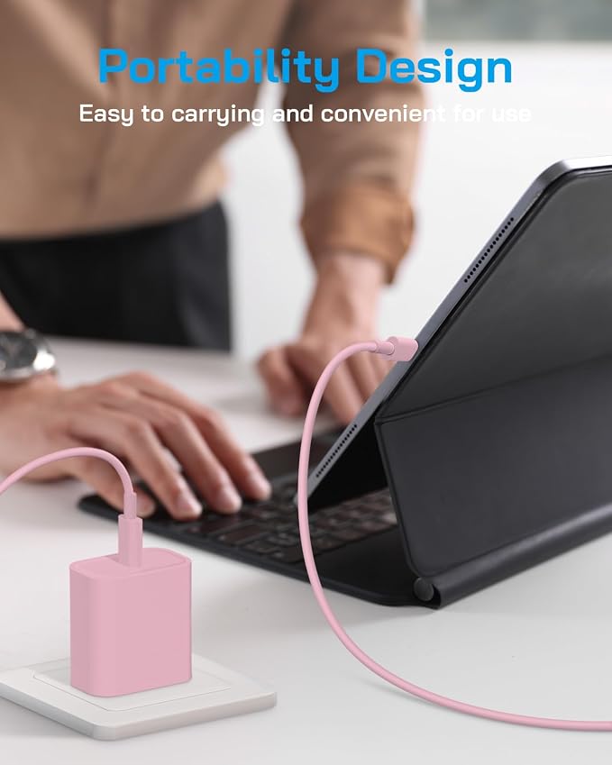 AISNI iPhone 17/16/15 Charger Fast Charging 3 Pack USBC Charger Block with 6 FT Type C Charger Fast Charging Cord Compatible with iPhone 17/17 Plus/17/16/15 Pro Max/16/16 Plus/15/iPad Pro-Pink