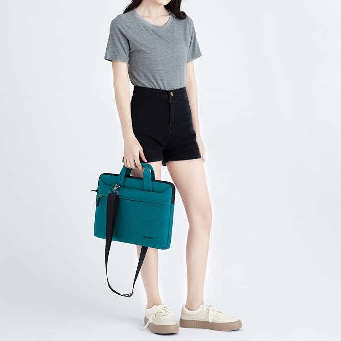 DOMISO 14 inch Laptop Messenger Shoulder Bag Tote Bag for Women for Men,Business Travel Work Computer Bag Chromebook Case Briefcase,Compatible with 15 inch MacBook Air/Pro,14 inch HP Dell ASUS, Teal