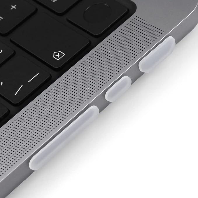 ProElife 7 Pcs Anti Dust Dirt Plug Cups Set for 2026-2021 MacBook Pro 14/16 inch M5 M4 M3 M2 M1 Pro/Max (A3426/A3428/A3434/A3112) Accessory Silicone Anti Dirt Protective Cover (Semi-Transparent)