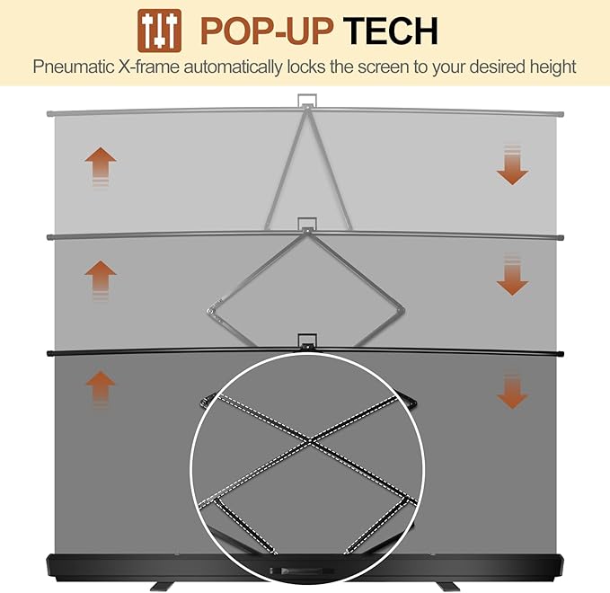 FUDESY 78.7 x 90in Large Collapsible Grey Backdrop Screen, Portable Retractable Pull Up Panel Wrinkle-Resistant Photo Background for Streaming, Video Conference, Photographic Studio