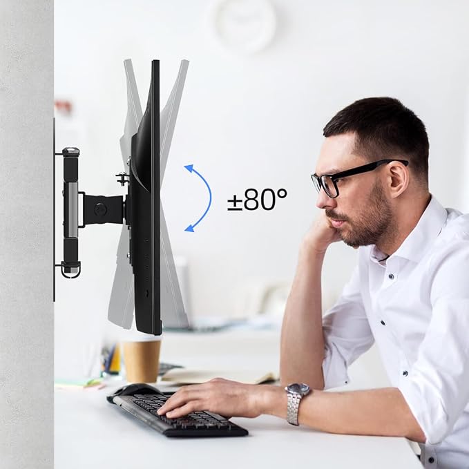 suptek TV Wall Mount Bracket Monitor arm TV Wall Mount Bracket Display arm Monitor Mount for 13-30" Adjustable up/Down, Left/Right Angle, 28.66lbs Load Capacity VESA75-100mm MA2776