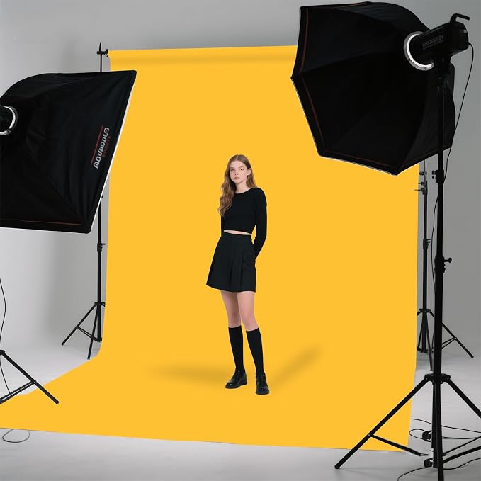 Yellow Photo Backdrop for Photoshoot Photography Background Studio Backdrop Streaming Video Shooting 5x7FT