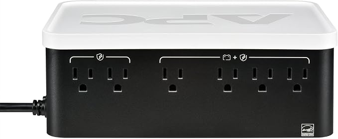 APC Back-UPS 700VA / 420W UPS Battery Backup Surge Protector, 6 Outlets, Type C Charger, BE700G3 Uninterruptible Power Supply for Home Office & Wi-Fi