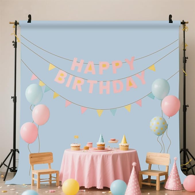 Dusty Blue Photo Backdrop for Photoshoot Photography Background Studio Blue Aura Backdrop Streaming Video Shooting 10x20FT