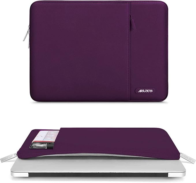 MOSISO Laptop Case 13 inch, Laptop Sleeve Compatible with MacBook Neo/Air/Pro 13 inch with A18/M5/M4/M3/M2/M1 Chip 2026-2016, Polyester Vertical Computer Sleeve Bag with Pocket, Magenta Purple