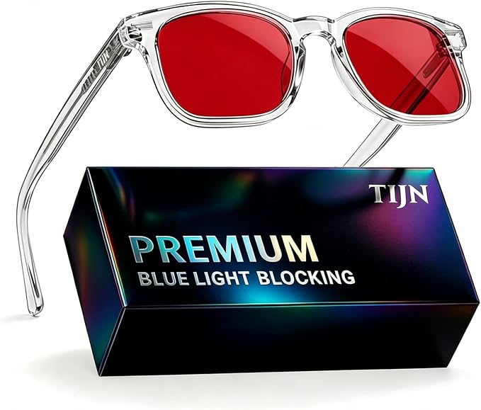 TIJN Premuim Blue Light Blocking Glasses for Women Men Square Frame Nerd Eyeglasses Anti Blue Ray Computer Screen Glasses