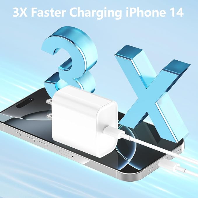 [Apple MFi Certified] iPhone Charger Fast Charging, Linocell 4Pack 20W USB C Charger Dynamic Power Adapter Type-C Wall Chargers + 6FT Type-C to Lightning Cord for iPhone 14 13 12 11 Pro XS XR X 8 iPad