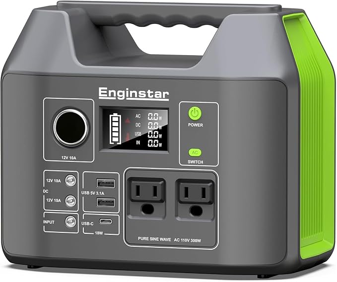 Solar Generator, 296Wh Portable Power Station,110V Pure Sine Wave, 80000mAh Backup Battery Power Supply for CPAP Outdoor Camping, Traveling, and Emergencies