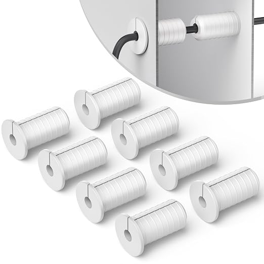 8PCS Starlink Wall Grommet 3/4 Inch Wall Grommets for Cables White Waterproof Silicone Hole Plug 3/4" for Cable Pass Through 19mm Diameter Starlink Cable Routing Kit for Organizing Protecting Cord