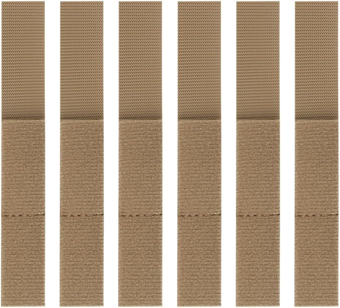 6PCS MOLLE Tactical Organizer Straps – Hook & Loop Cable & Hydration Tube Holders for Vest & Backpack (CB)