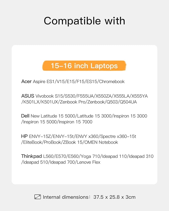 Inateck 15.6 Inch TSA Friendly Laptop Bag Case for Men and Women, Compatible with Most 15-15.6 inch Laptops, with Trolley Strap