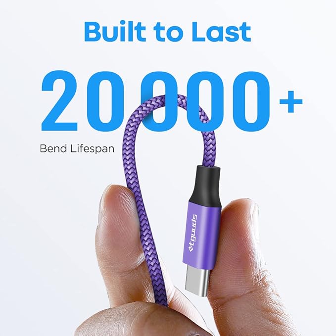 etguuds USB to USB C Cable 3.3ft, 2-Pack USB A to Type C Charger Cord Fast Charging for Samsung Galaxy A17 A16 A15 A26 A36 A56, S25 S24 S23 S22 S21 S20 S10 Note 20, for iPhone 17 16 15, Moto, Purple