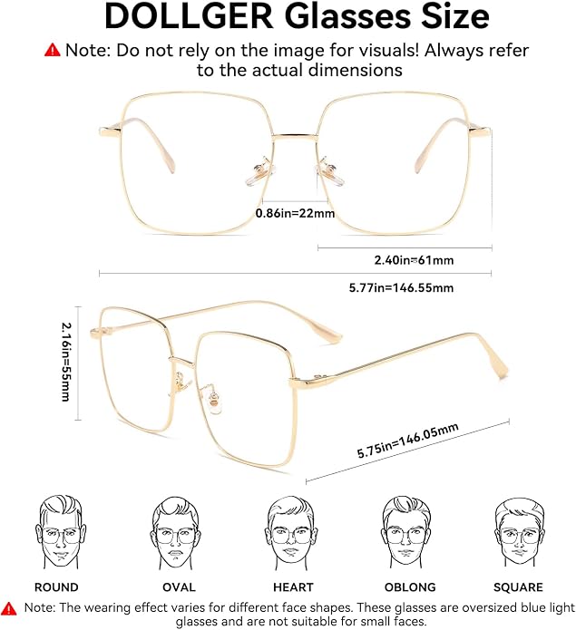 Dollger Blue Light Blocking Glasses women Anti Glare UV Filter Computer Gaming Glasses Retro matal square Eyeglasses Frame