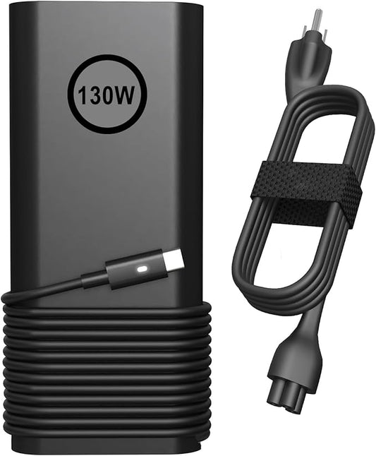130W USB Type C Laptop Charger Compatible with Dell XPS 15 17 9500 9510 9520 9530 9700 9710 9720 2in1,Precision 5550 5560 5530 5570 5470 5480 5760,Latitude 5431 5531 AC Adapter Computer Power Cord