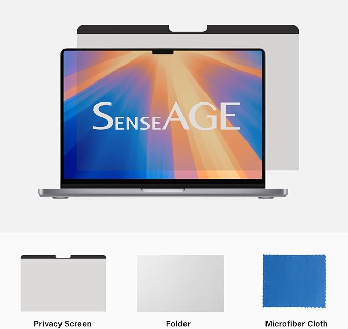 SenseAGE Magnetic Privacy Screen Filter for MacBook Air 13 Inch (2018-2021), Pro (2016-2022, M1, M2), Easy On/Off, Anti-Blue Light Privacy Screen Protector, Compatible with MacBook 13.3" Air Pro
