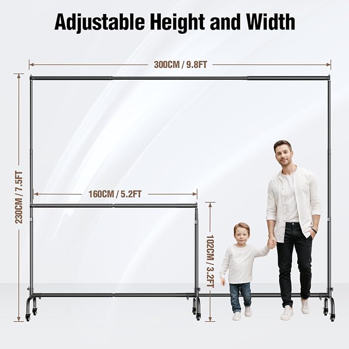 EMART Rolling Backdrop Stand with Wheels with 6 x 9 Ft Green Screen Backdrop
