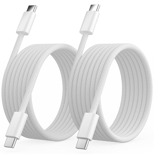 Quickeep USB C to USB C Cable 6 FT 2 Pack, Nylon Braided 60W iPhone 17 16 15 Charger Cord, Type C Charger Fast Charging, USBC to USBC Cable for iPhone 15 16 Pro Plus Pro Max/iPad Pro/Air