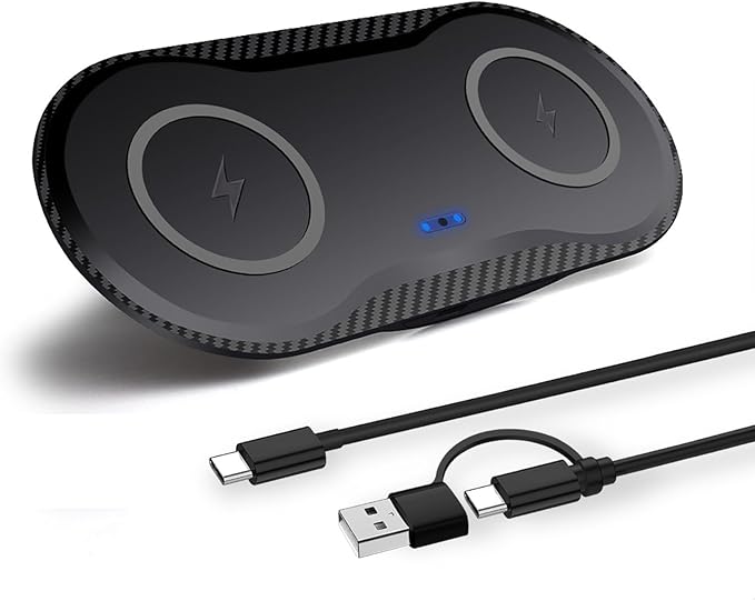 40W Wireless Charging Pad, Dual 20W Fast Wireless Charging Mat for Samsung Galaxy S25,S24,S23/Note 20/10/Buds,15W Wireless Charger Station for iPhone 17 16 15 14 13 8/SE/X/XS (Black)
