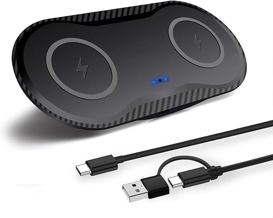 40W Wireless Charging Pad, Dual 20W Fast Wireless Charging Mat for Samsung Galaxy S25,S24,S23/Note 20/10/Buds,15W Wireless Charger Station for iPhone 17 16 15 14 13 8/SE/X/XS (Black)