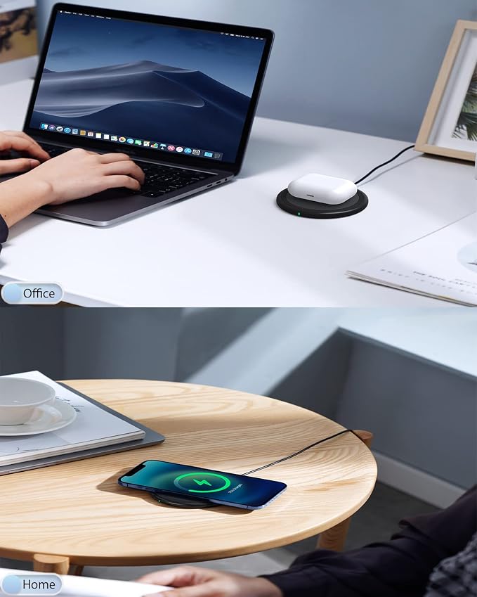 COKOEYE Wireless Charger, 15W Max Fast Wireless Charging Pad 2-Pack Compatible with iPhone 17/17 Air/17 Pro/17 Pro Max/16/15/14/13/12/Samsung S24/S24Ultra/S23Ultra/S22/S21,AirPods Pro2