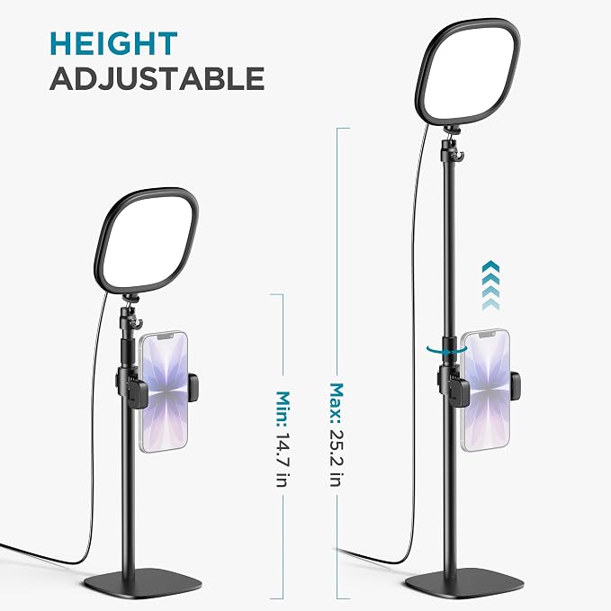 InnoGear Zoom Lighting for Computer, 50 Light Modes Video Conference Lighting with Phone Holder Cell Phone Selfie Lights Desk Webcam Ring Light with Stand for Camera Video Recording Podcast Streaming