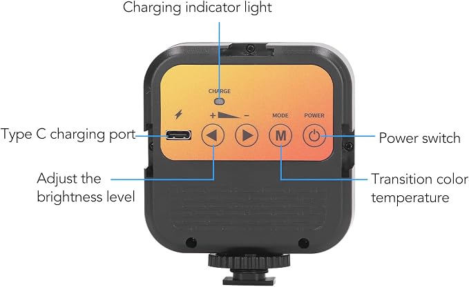 Mini Portable Clip on Fill Light, LED Rechargeable Selfie Light, Dimmable 3000k to 7000k, 1200 Mah High Capacity Battery, Suitable for Selfies,Video Conferencing,Photography