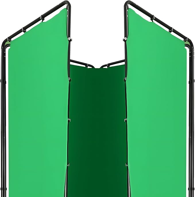 Green Screen Backdrop with Stand, 7.87ft x 13.12ft Large Chromakey Photography Background Support System, Adjustable Metal Frame w/Carrying Bag for Photo Studio, Video Shooting, Live Streaming