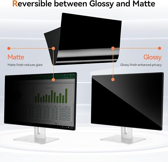 [2 Pack] 22 Inch Computer Privacy Screen for 16:10 Aspect Ratio Widescreen Monitor, Eye Protection Anti Glare Blue Light Computer Monitor Privacy Filter, Removable Anti-Scratch 22in Protector Film