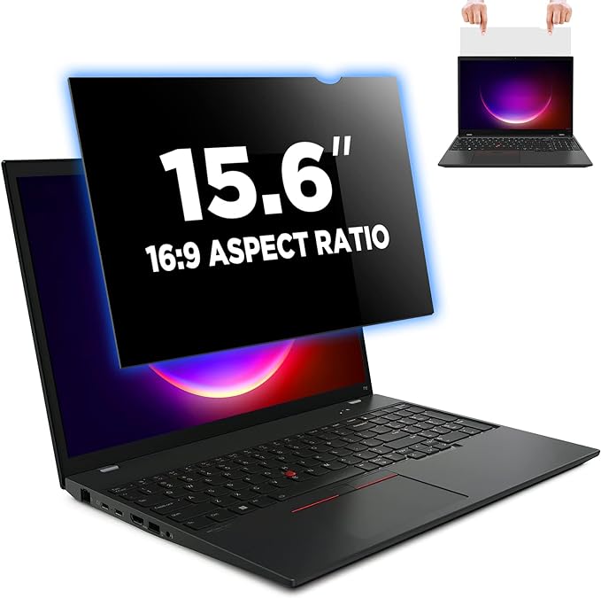 Magicmoon 15.6" Privacy Filter Screen Protector, Anti-Spy/Glare Film for 15.6 inch 1920 x 1080 Resolution Widescreen Notebook Laptop with 16:9 Aspect Ratio (Not for 16:10) (Touch Screen Not Compatible）