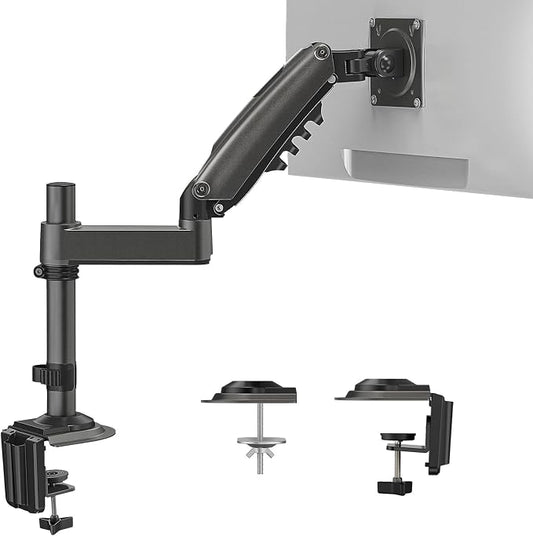 HUANUO Single Monitor Arm, Adjustable Desk Mount for 13-34 inch Screens, Holds 19.8lbs, 22.44 inch Max Height, Full Motion Swivel Gaming Monitor Stand with VESA 75x75mm and 100x100mm Compatibility