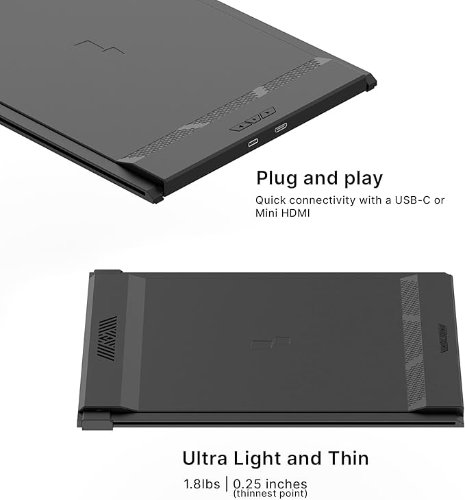 Duex Max DS Portable Monitor - New Mobile Pixels 14.1" Laptop Screen Extender, FHD 1080P Travel Monitor, USB C/USB A/HDMI Plug and Play Laptop Monitior for Windows/Mac/Android/Switch