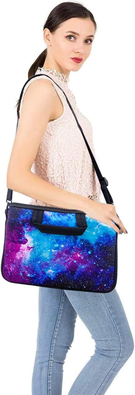 RICHEN 17 inch Laptop Shoulder Bag Carrying Case Computer PC Cover Pouch with Handle Fits 15.6/16/17/17.3/17.4 inch Laptop Notebook (16-17.3 inch, Galaxy)