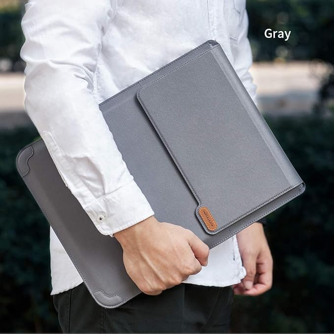 Nillkin Laptop Sleeve 15.6 inch (3-in-1), MacBook Sleeve with Adjustable Stand & Mouse Pad, 2 Stand Modes, 15 inch Laptop Case, Slim MacBook Accessories for Samsung/Surface/Chromebook 13-15.6'', Gray