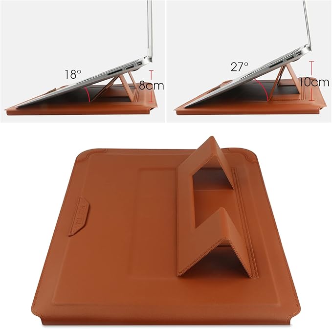HoYiXi 15 16 Inch Laptop Sleeve Case Leather Bag for MacBook Pro 16 2021 & 2019/ASUS Vivobook 15/Huawei MateBook D15/HP 15.6" PC/MacBook Pro 15/Surface Laptop 3/Dell Inspiron 15/IdeaPad, Brown